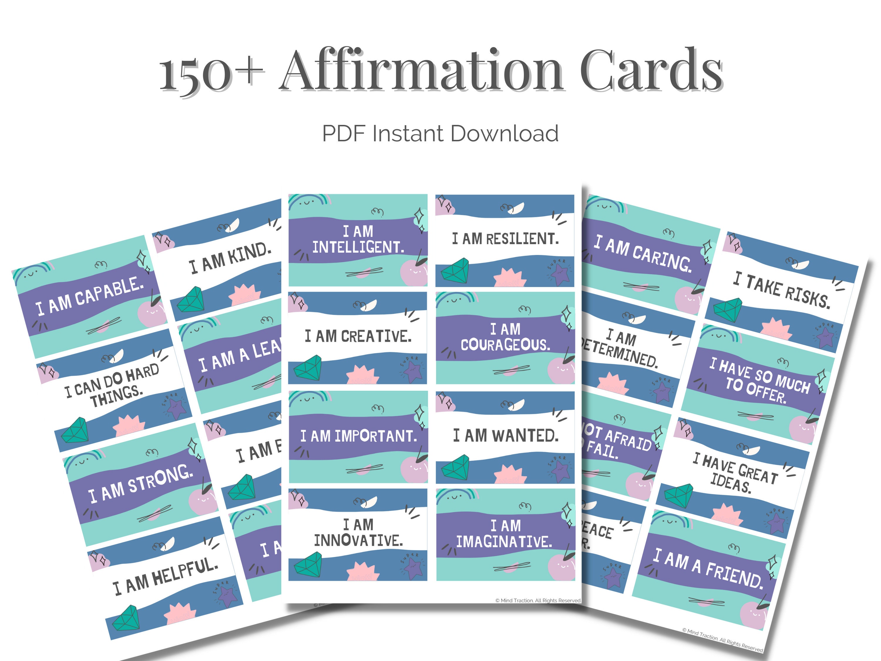 Printable Affirmation Cards For Kids Lunchbox Notes Etsy Australia