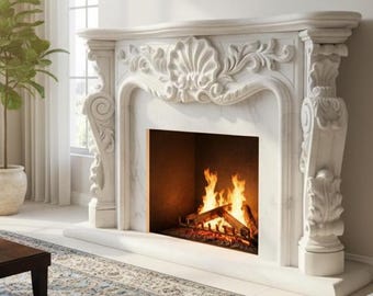Carrara Marble Fireplace Surround: Custom Natural Stone Mantel