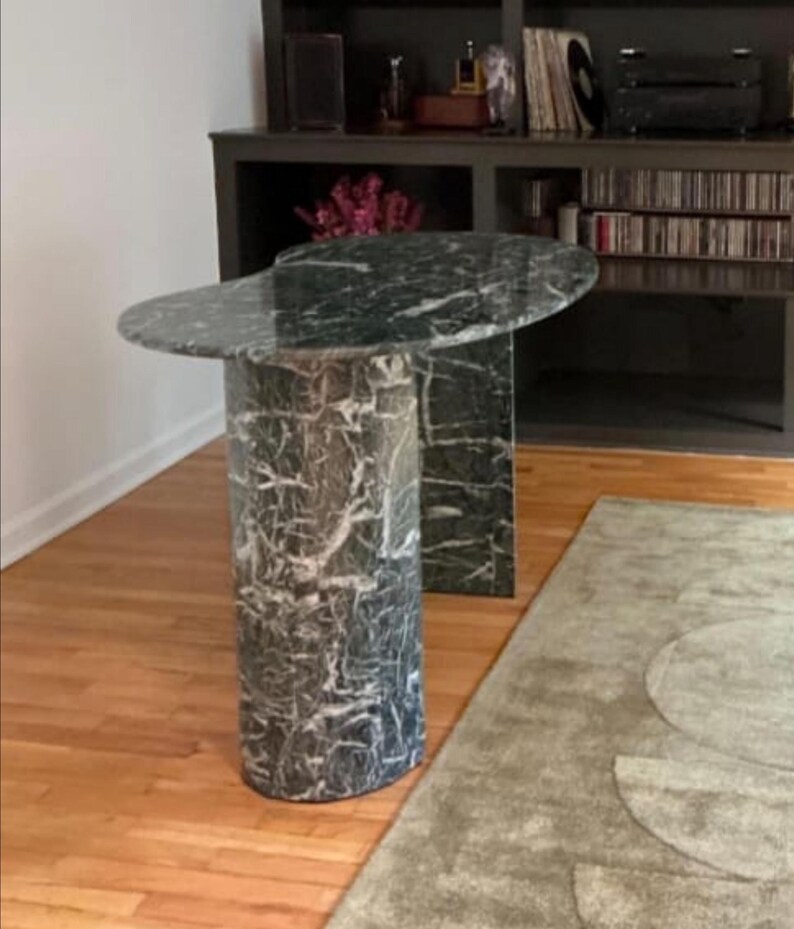 Handmade Calacatta Viola Marble Table: Green Stone Office Desk, Kitchen ...