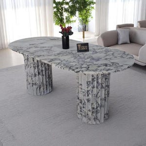 Custom Calacatta Viola Marble Table, Handmade Dining Table, Natural Stone Kitchen Table, Marble Office Desk, Modern Home Decor