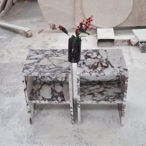 Calacatta Viola Marble Coffee Table: Handcrafted Natural Stone Centerpiece image 9