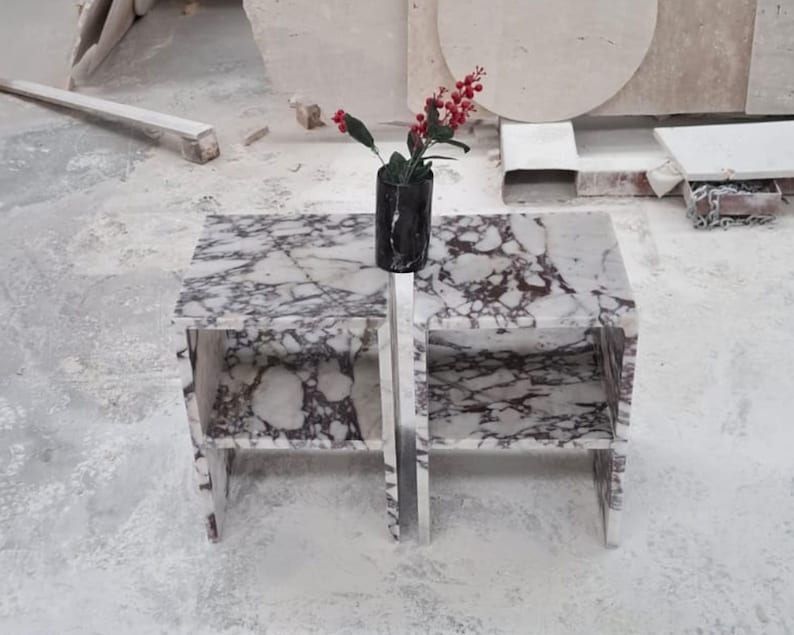 Calacatta Viola Marble Coffee Table: Handcrafted Natural Stone Centerpiece image 9