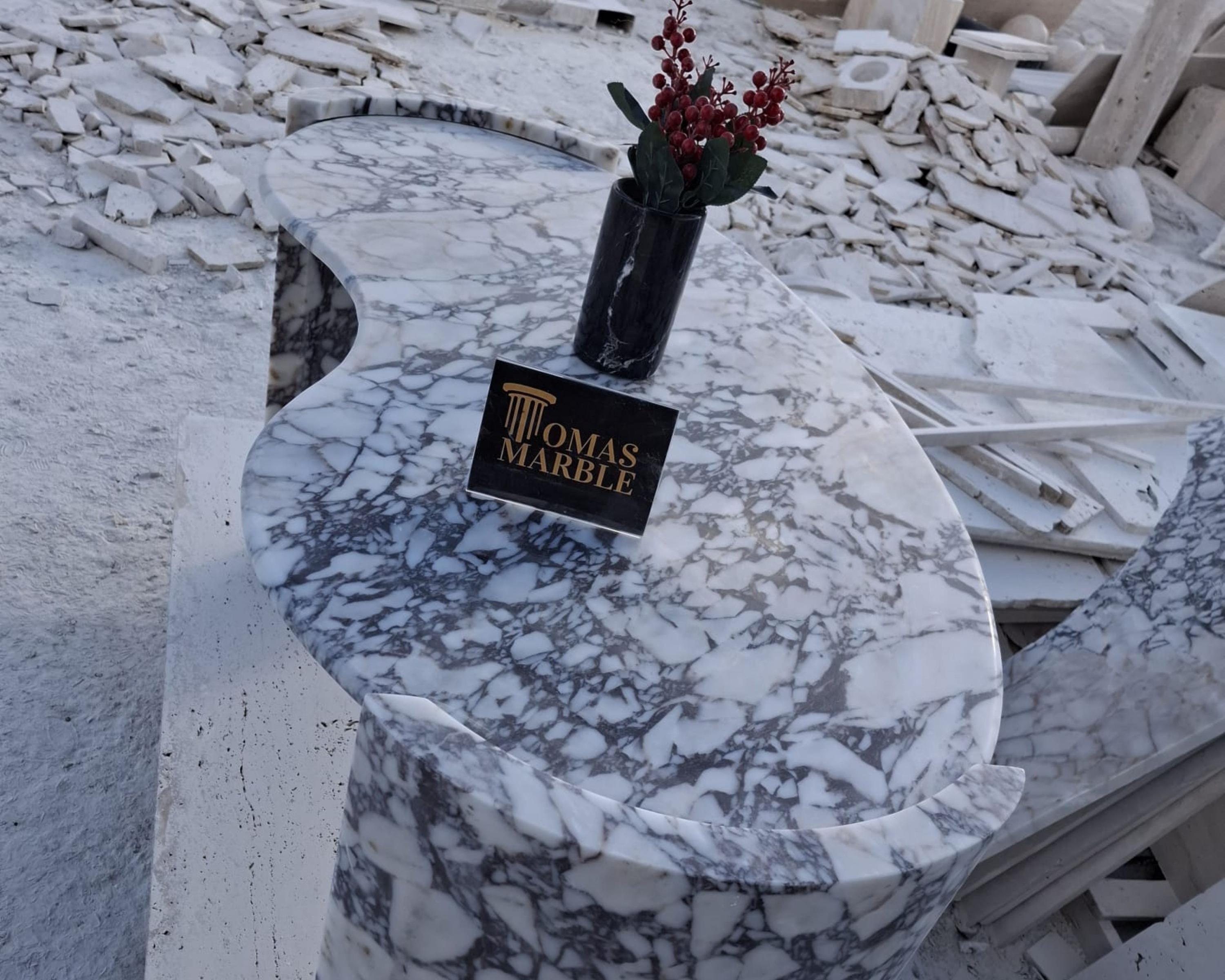 Marble Office and Study Desk – Calacatta Viola Make up Table, Handmade ...