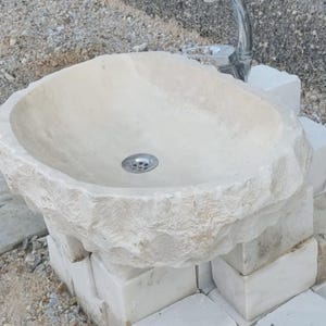 With Surprise Gift Travertine Sink is Available İn Stock ,Bathroom Sink , Marble Sink , Travertine Sink, Handmade Sink , Marble Sink, Sink