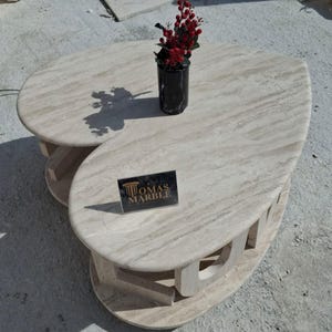 Travertine Coffee Table, Natural Stone Coffee Table,Home Furniture,Coffee Table,Marble Coffee table, Luxury Furniture, Handmade Coffee table