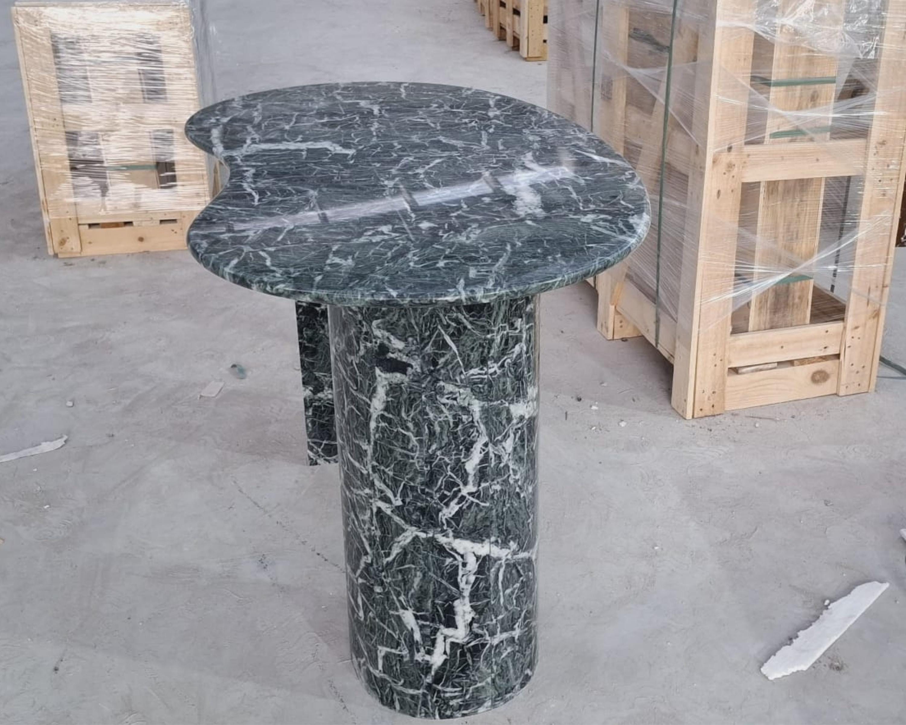 Handmade Calacatta Viola Marble Table: Green Stone Office Desk, Kitchen ...