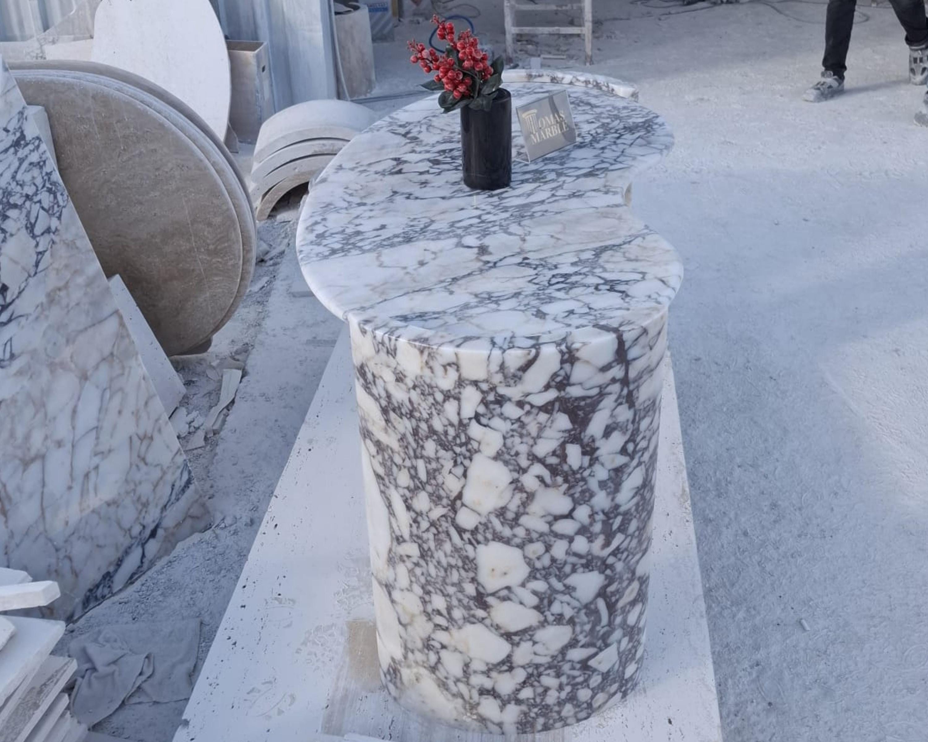 Marble Office and Study Desk – Calacatta Viola Make up Table, Handmade ...