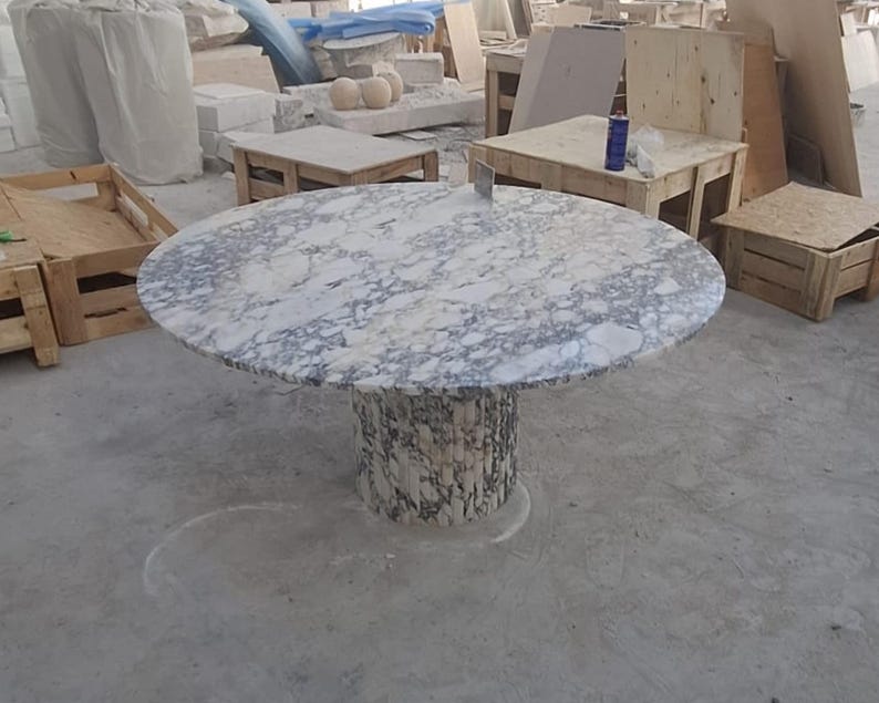 OmasMarble Calacatta Viola Marble Dining Table - Thumbnail 3