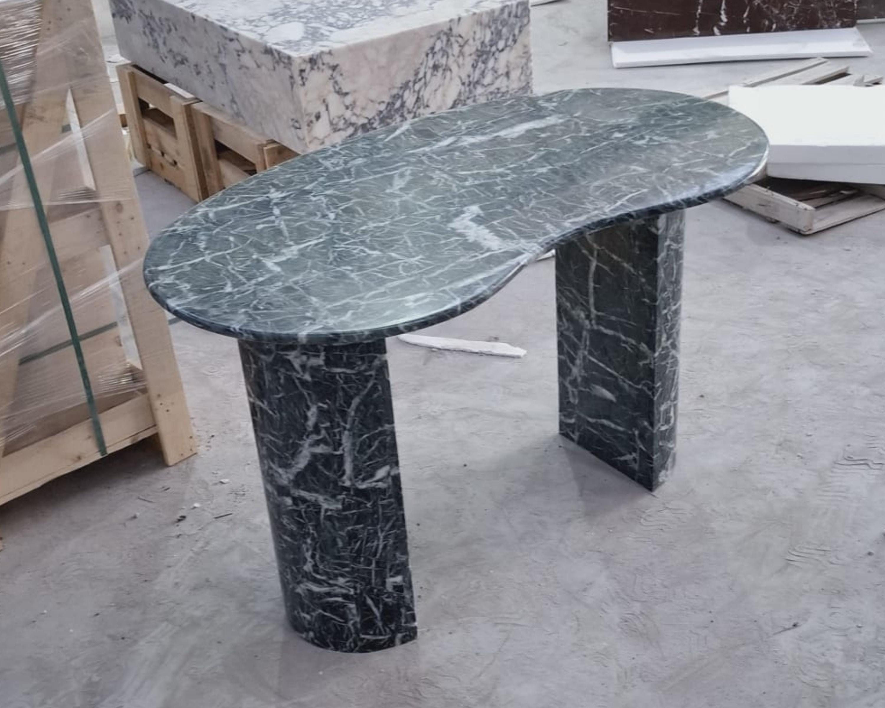 Handmade Calacatta Viola Marble Table: Green Stone Office Desk, Kitchen ...