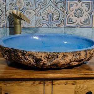 Blue Stone Sink , Marble Look Porcelain Sink , High Enginereed Porcelain Vessel Sink , Kitchen Sink , Ceramic Sink , Sink , Special Sink