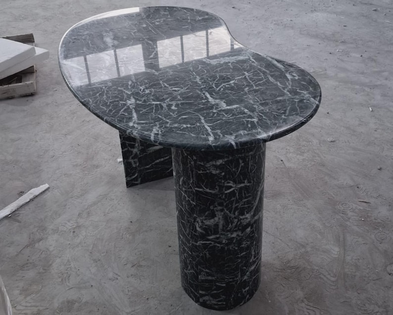 Handmade Calacatta Viola Marble Table: Green Stone Office Desk, Kitchen ...