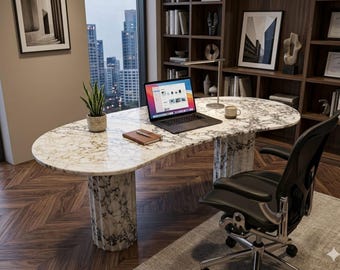 Benutzerdefinierte Calacatta Viola Marmor Esstisch: Handgemachter Naturstein