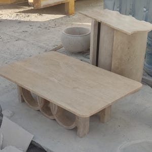 Travertine Coffee Table , Marble Table , Handmade Marble Project ,Natural Stone Coffee Table , Handmade  Marble Table , Coffee Table , Table