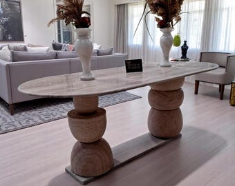 Mesa de comedor de mármol Calacatta Viola hecha a mano: piedra natural