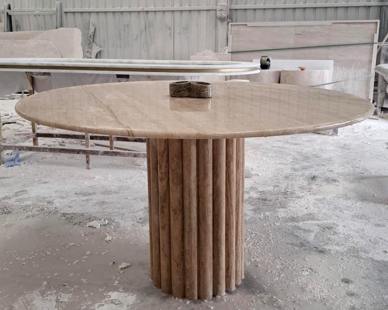 Travertine Marble Dining Table – Handmade Kitchen Table & Office Desk ...