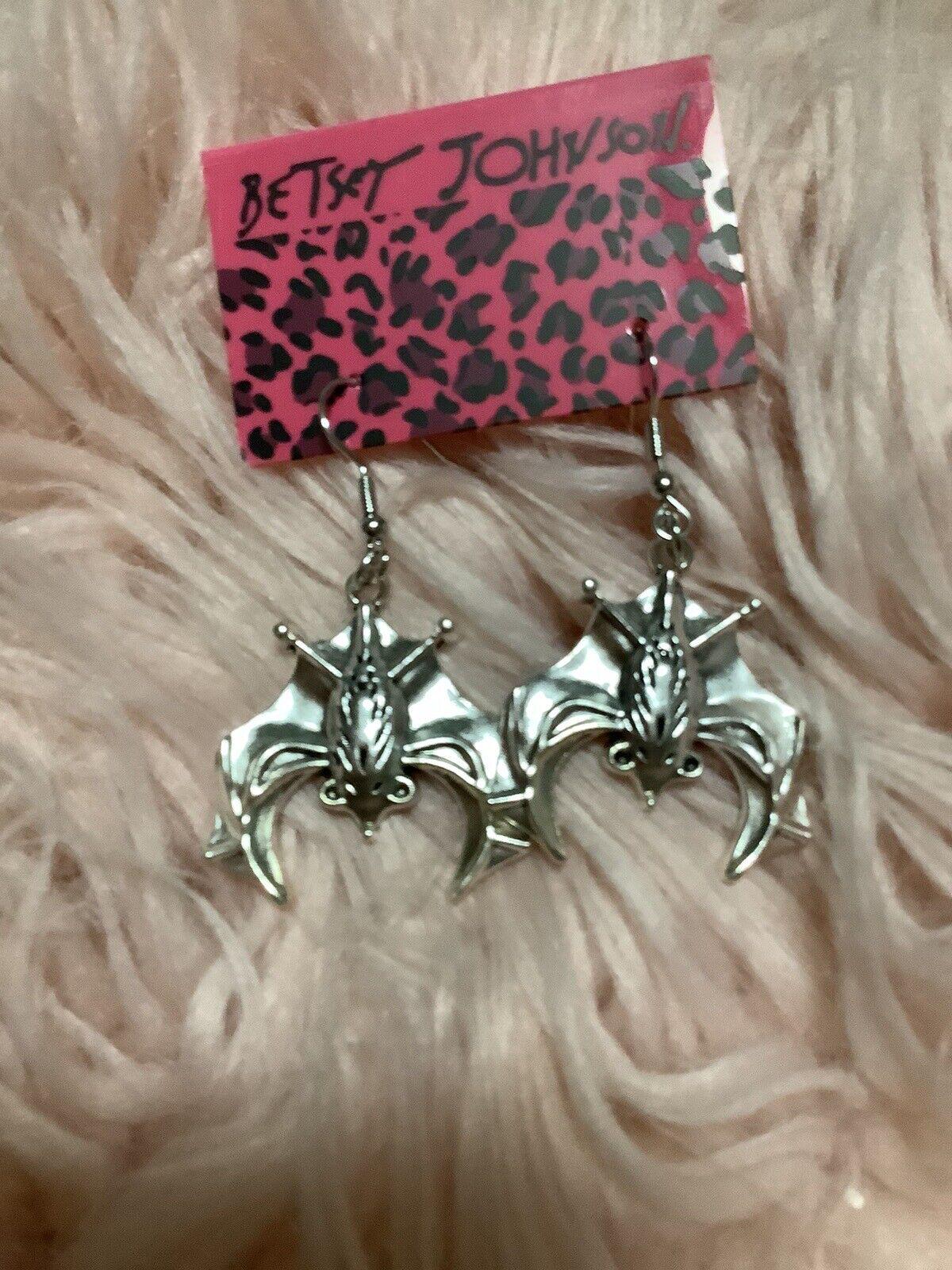 New Betsey Johnson Earrings Bat