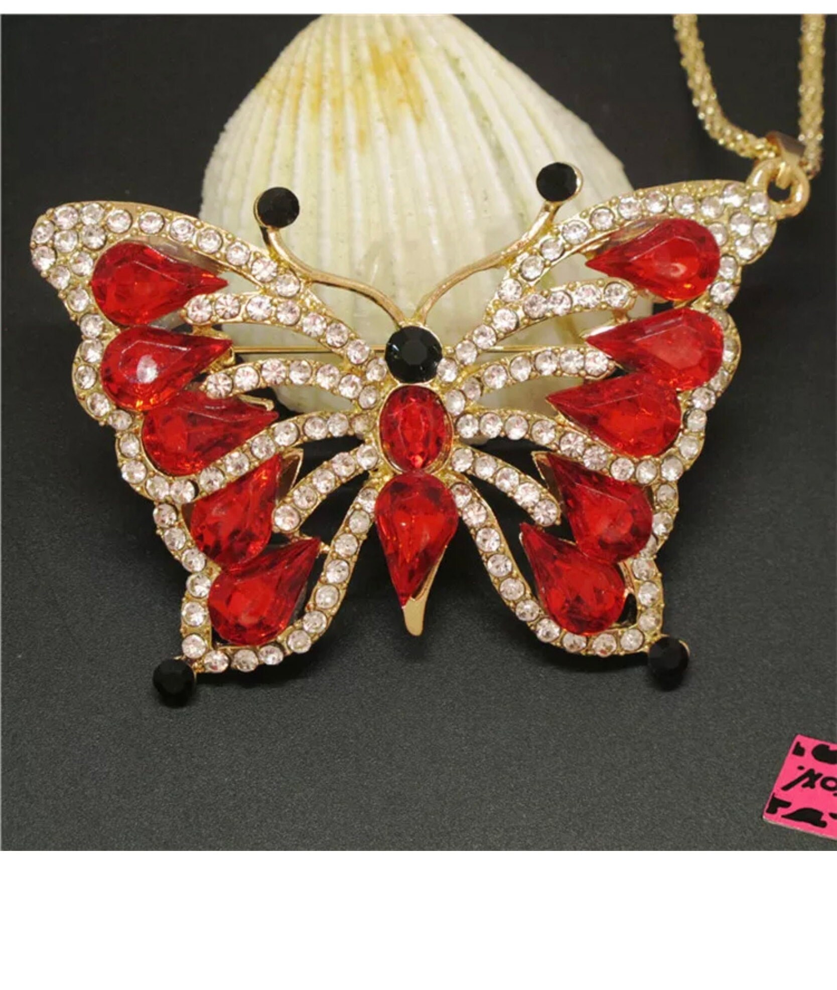 Betsey Johnson Necklace Butterfly - Etsy