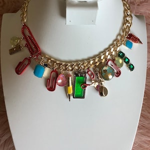 New betsey Johnson necklace charm school
