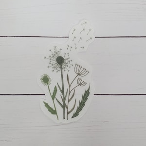 Dandelion Sticker, flower stickers, floral sticker, aestheic sticker, plant sticker, dandelions, make a wish, dainty sticker, whimsical