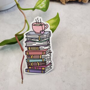 Stack of Books Stickers, Book Sticker, Story Book, Tea Cup, Tea Cup ...