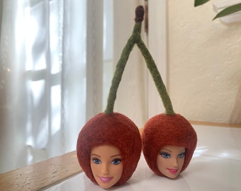 Needle Felted Doll Cherries