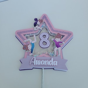Gymnastics Shaker Cake Topper: Birthday Party Decoration