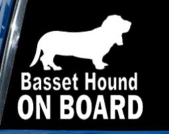 Funny Basset Hound Vinyl Sticker - 7 Inch Waterproof Decal For Car, Laptop, Yeti Cup, Locker