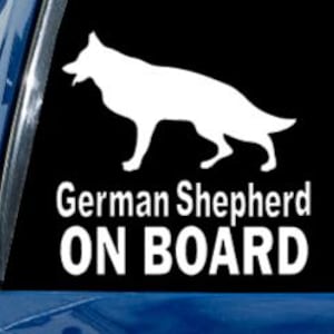 German Shepherd on Board Decal; Car Decal; Dog Decal; German Shepherd Decal; Shepherd Decal; Dog Sticker