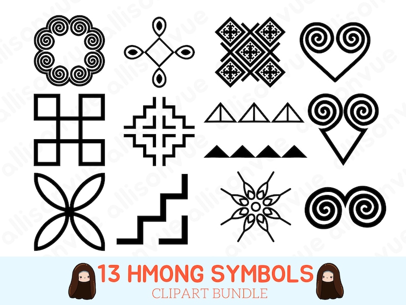 Hmong Tribal Symbols and Motifs svg png hmong hmoob svg png Etsy