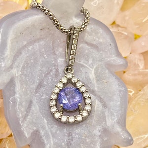 Tanzanite with CZ accent in silver