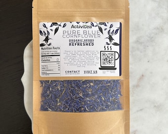 Blue Cornflower - Organic Herb, Great for Drinks, Tea Blends, Lattes, Decorations etc. European Wild-Harvested