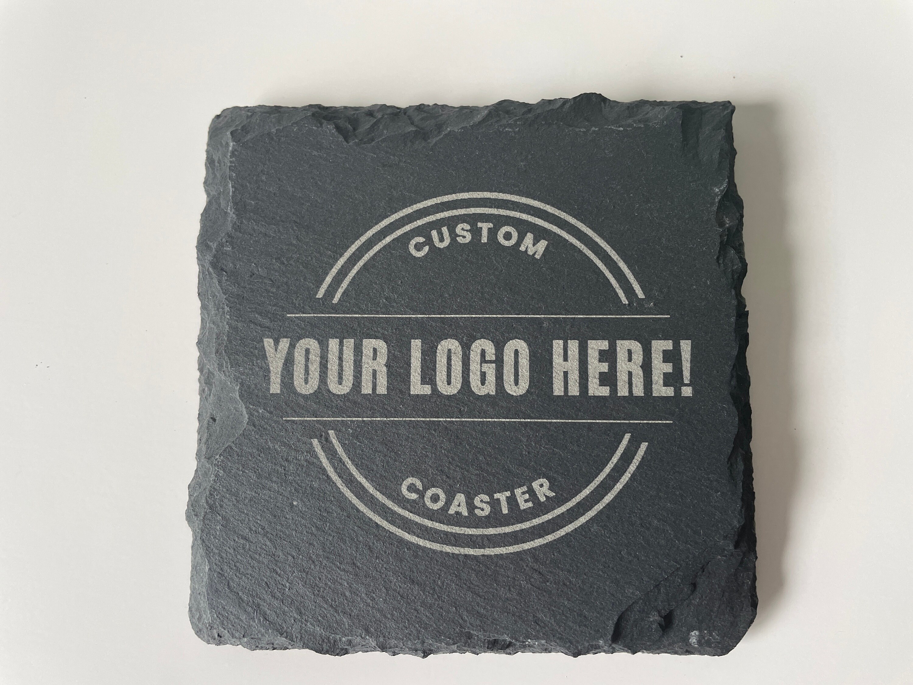 Custom Coaster Logo Company Logo Slate Drink Rest Wedding Etsy