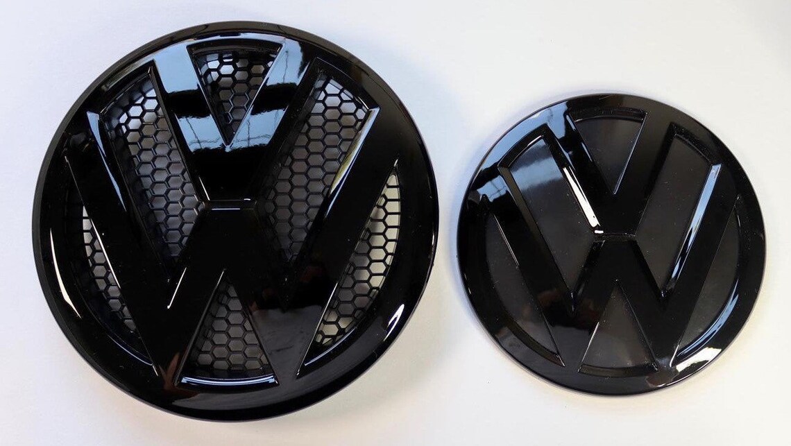 VW Transporter T5 Front & Rear Badges Black Glossy Etsy