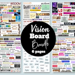 Kit Vision Board - Ultimate Vision Board - Bundle Vision Board - Dream Board - Motivational Mood Board - Words for Vision Board
