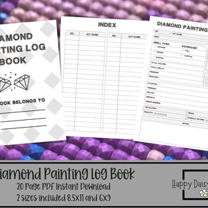 Diamond Painting, Printable Digital Diamond Painting Log Book, Diamond Dots,  Diamond Art Log Book, Diamond Art Journal, Diamond Artwork