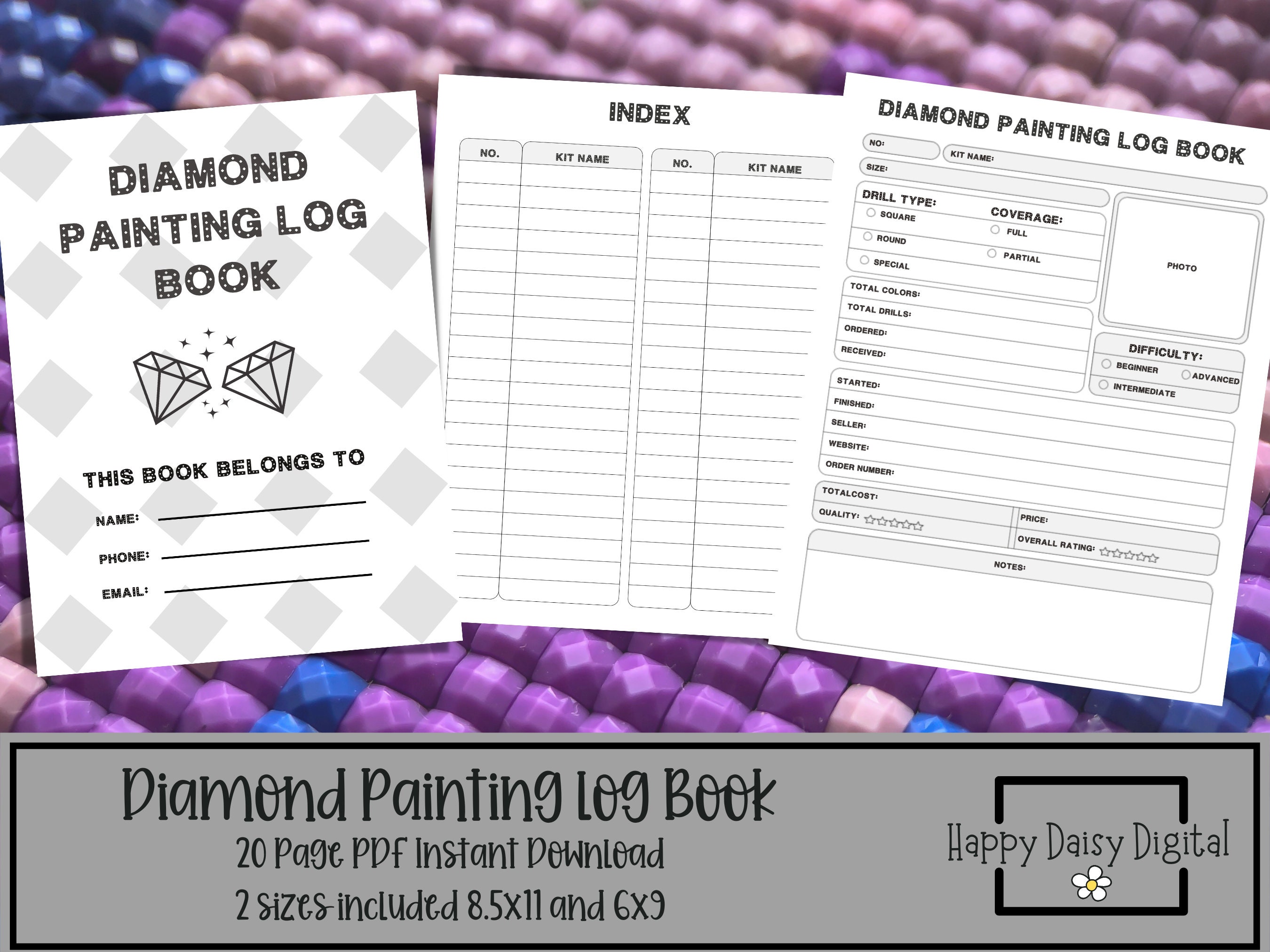 Diamond Painting Log Book : [Deluxe Edition with Space for Photos] Color  Chart Design by Diamond Notebooks (2019, Trade Paperback) for sale online