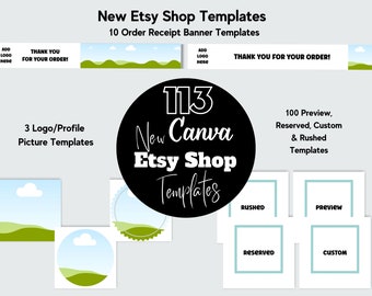 Neue Etsy Shop Vorlagen, Etsy Shop Bestelleingangsvorlagen, Etsy Shop Canva Vorlage, Etsy Shop Logo Vorlage, Etsy Shop Profil Vorlage