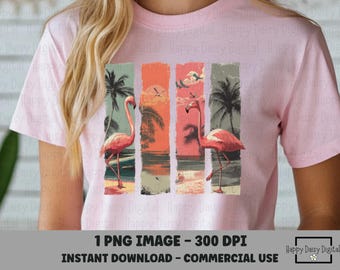 Flamingo PNG Watercolor Flamingo Shirt Design Girly Summer Sublimation Beach Vibes PNG Tropical Flamingo png Palm Tree PNG Commercial Use