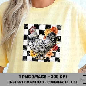 Poulet PNG, Graphique de poulet, Poulet mignon PNG, Poulet coquette png, Poulet floral png, Ferme png, Animaux de la ferme png