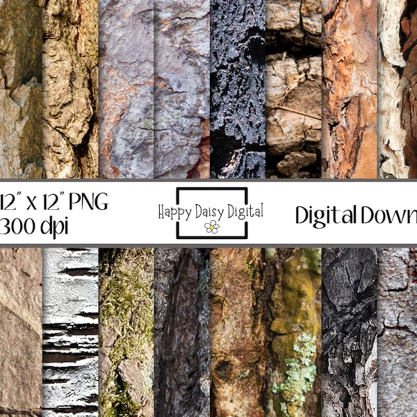 Tree Bark Texture, Digital Paper, Digital Background, Scrapbook Paper, Printable, Instant Download - 20 PNG Commerical Use