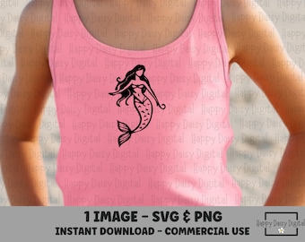 Mermaid SVG PNG Mermaid Shirt Design Girls Beach svg Mermaid Birthday svg Cricut Silhouette Mermaid Tail svg Commercial Use POD