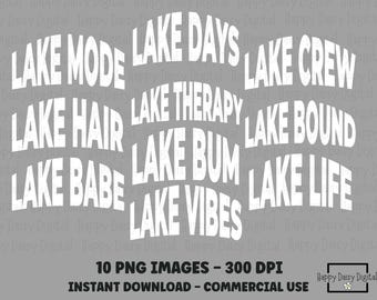 Take Me to the LAKE PNG Lake Life Shirt Design Word Collage Summer Tee Sublimation Commercial Use POD
