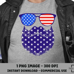 4th of July Beard PNG, Funny 4th of July PNG, Fourth of July PNG, Party in the usa, Sunglasses png, Patriotic png, usa png, America png