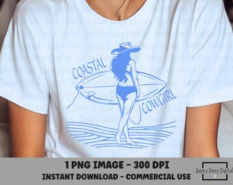 Surfs Up PNG Coastal Cowgirl Surfer Girl Shirt Design Salty Soul Sublimation Stay Salty PNG Beach PNG Commercial Use Print on Demand