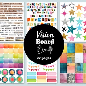 Kit 2024 Vision Board - Ultimate Vision Board - Bundle de Vision Board - Dream Board - Tableau motivant - Tableau objectif positif imprimable