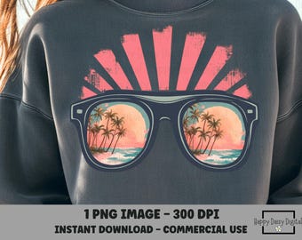 Salty PNG Stay Salty Beach Shirt Design Vintage Distressed Sunglasses Palm Tree Summer Sublimation Commercial Use POD