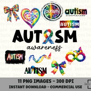 Autism PNG, Autism Awareness PNG, Autism PNG Design, Autism Sublimation, Autism Puzzle png, Nuerodivergent png, Autism Bow png