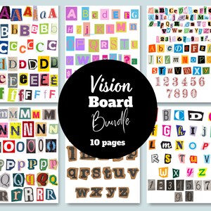 Kit Vision Board - Ultimate Vision Board - Bundle Vision Board - Dream Board - Tableau motivant - Lettres de rançon Vision Board