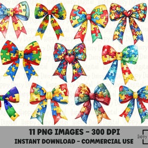 Autism PNG, Autism Awareness PNG, Autism PNG Design, Autism Sublimation, Autism Puzzle png, Nuerodivergent png, Autism Bow png