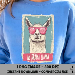 Pas de drame de lama PNG, Lama PNG, PNG drôle, png sarcastique, maman lama png, maman png, maman png, clipart de lama, graphique de lama, image de lama